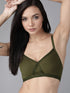 Pack of 2 Non-Padded Non-Wired Everyday Bras – Olive Green & Teal Blue | Comfortable Cotton Bra