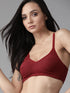 Maroon Medium-Coverage Cotton Bra for Women – Non-Padded | Non-Wired