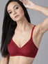 Maroon Cotton Non-Padded Non-Wired Seamless Everyday Bra – Full Coverage