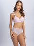 Zumlaa Pink Medium-Coverage Lightly Padded Bra & Mid-Waist Brief Lingerie Set