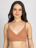 Chelvet Light Brown Seamless Padded Slip-on Bra