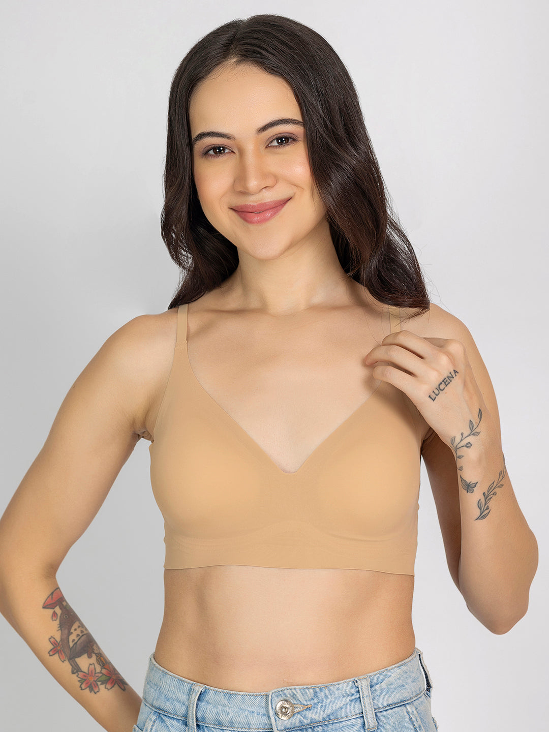 Chelvet Nude Seamless Padded Slip-on Bra