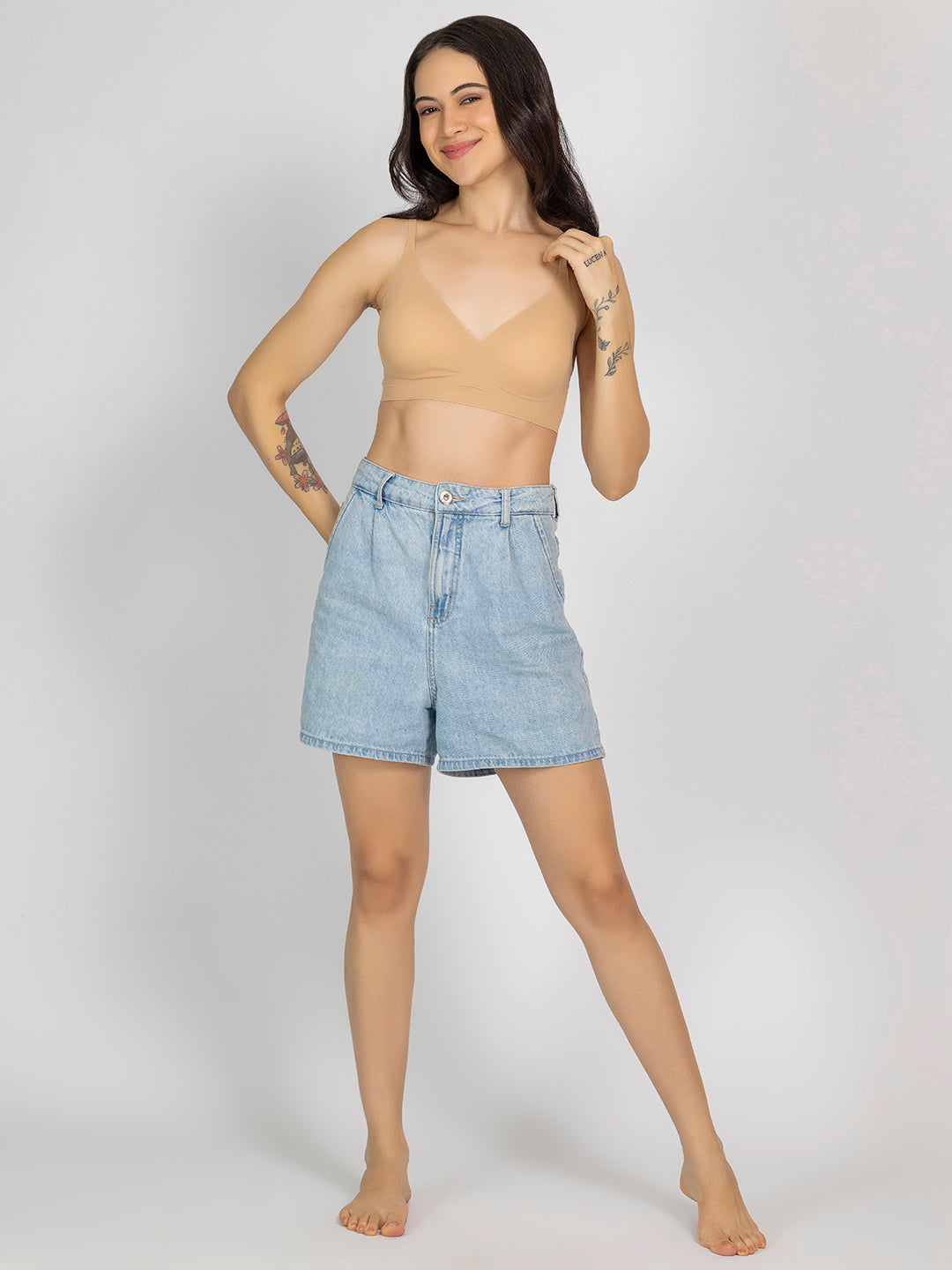 Chelvet Nude Seamless Padded Slip-on Bra