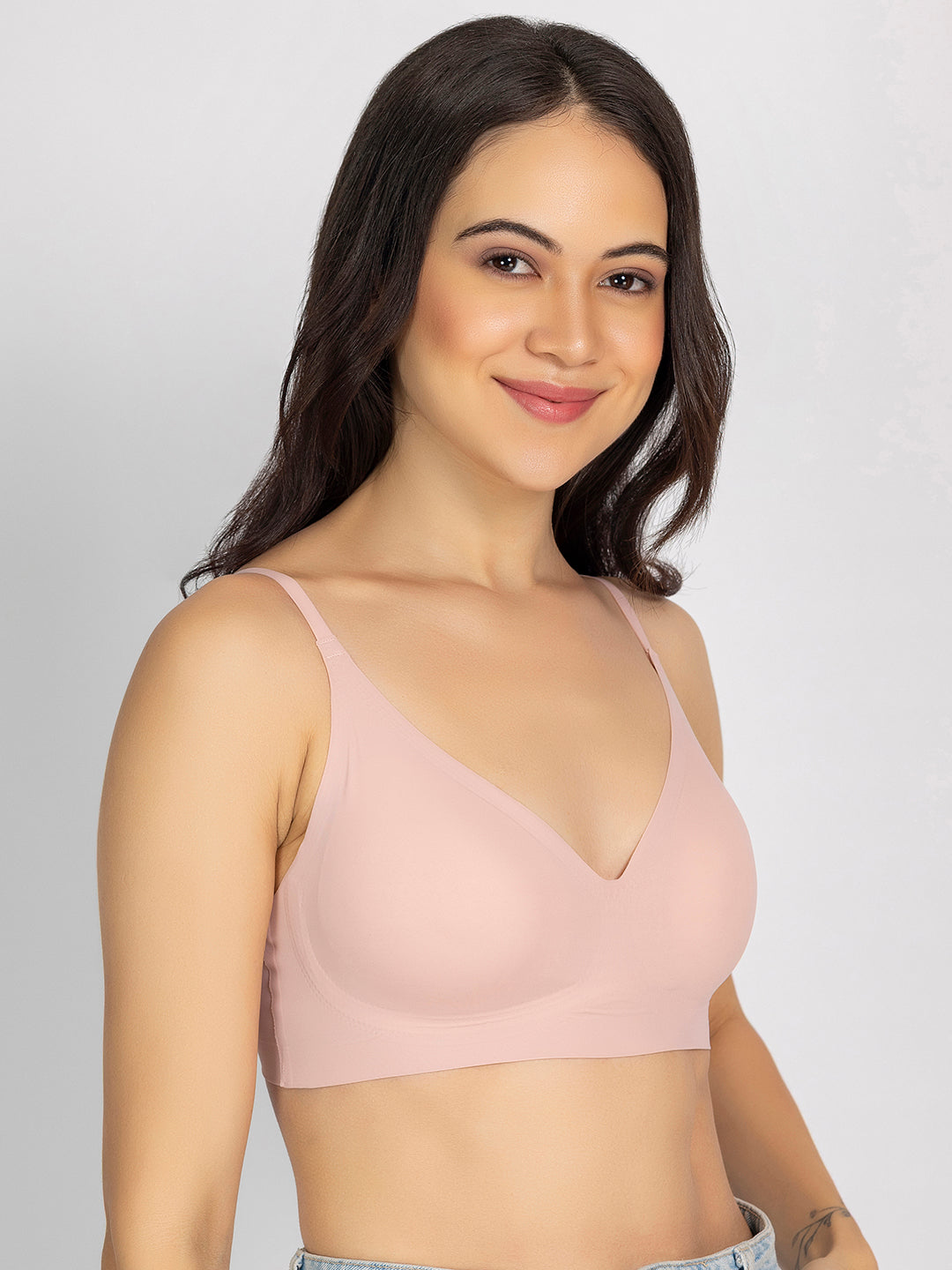 Chelvet Light Pink Seamless Padded Slip-on Bra