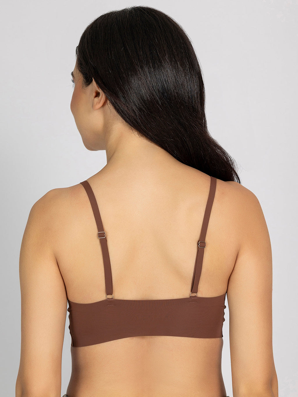 Chelvet Brown Seamless Padded Slip-on Bra