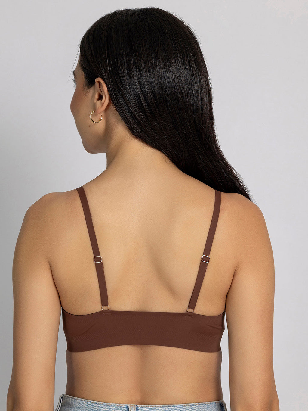 Chelvet Brown Seamless Padded Front-Closure Bra