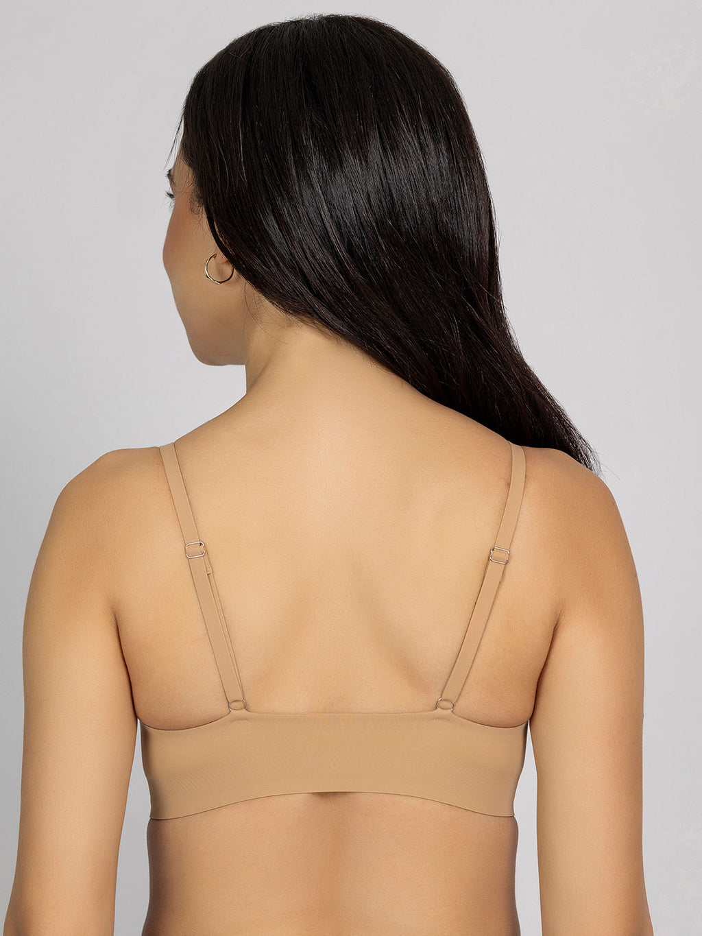 Chelvet Beige Seamless Padded Front-Closure Bra