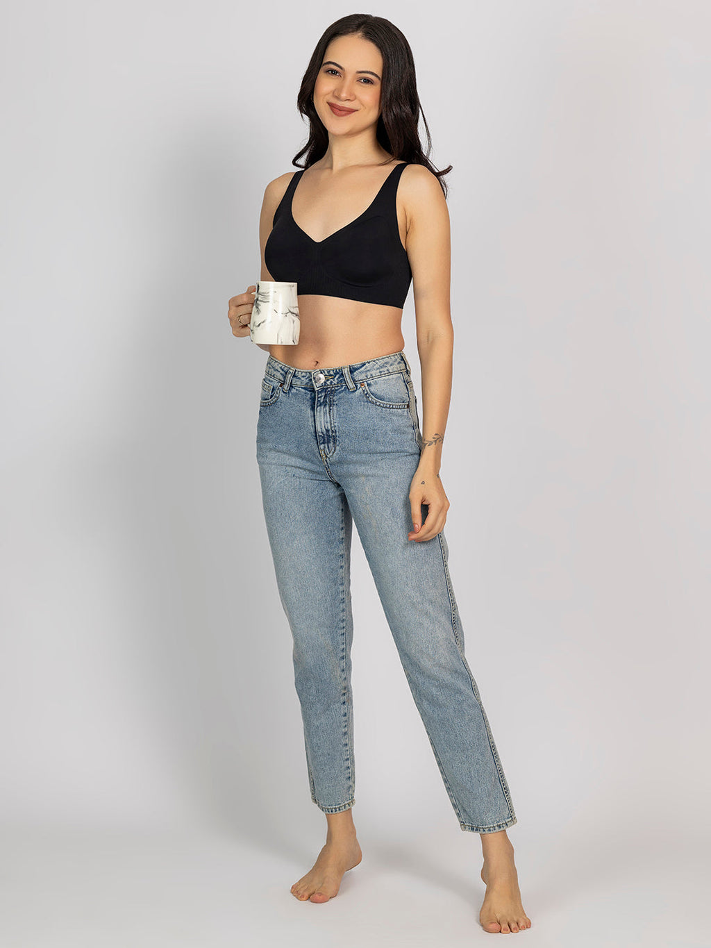 Chelvet Black Seamless Padded Bra