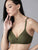 Olive Green Medium-Coverage Cotton Bra for Women – Non-Padded | Non-Wired