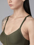 Olive Green Medium-Coverage Cotton Bra for Women – Non-Padded | Non-Wired