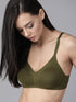 Olive Green Full Coverage Cotton Bra – Non-Padded | Non-Wired