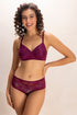 Purple full-Coverage Lightly Padded Bra & Mid-Waist Brief  Set