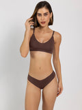 Chelvet Brown Seamless Lingerie Set