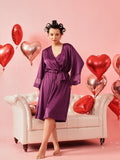 Satin Lace Tie-Up Robe