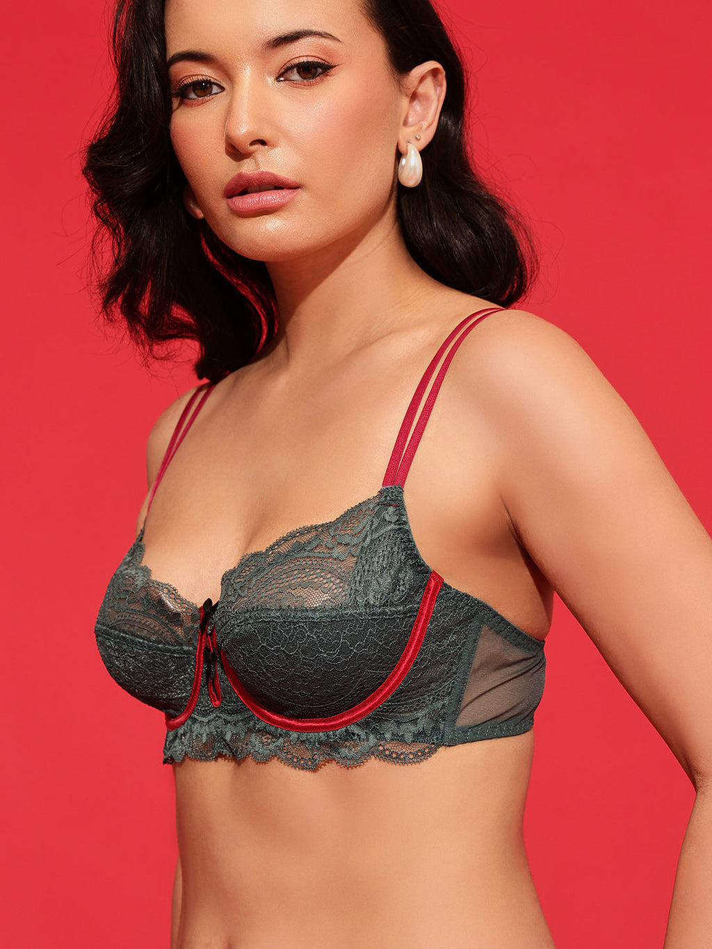 Underwired Non-Padded Lace Bra & Brief Set